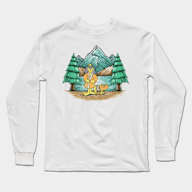Phooey and Spot in the Mountain Lake Long Sleeve T-Shirt by hereislynn